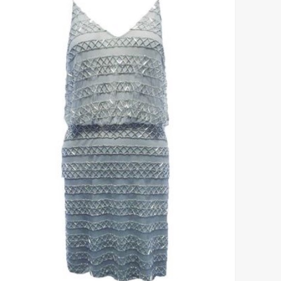 Adrianna Papell beaded slate blouson dress - Picture 5 of 8